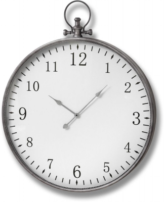 Hill Interiors Silver Pocket Watch Wall Clock 80cm X 96cm