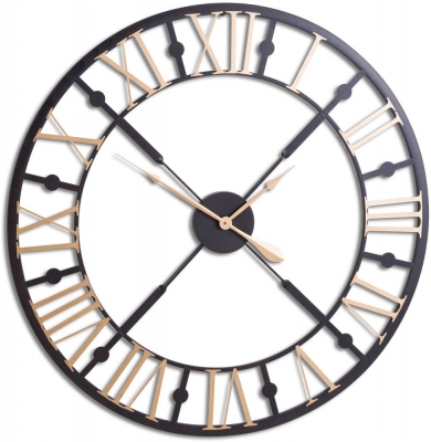 Hill Interiors Black And Gold Skeleton Clock 95cm X 95cm