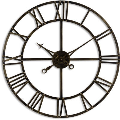 Hill Interiors Small Antique Brass Skeleton Clock 80cm X 80cm