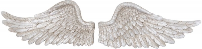 Product photograph of Antique Silver Horizontal Angel Wings from Choice Furniture Superstore