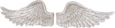 Hill Interiors Antique Silver Horizontal Angel Wings