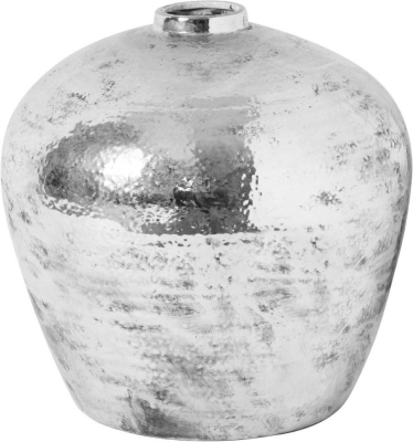 Product photograph of Hill Interior Hammered Silver Astral Vase from Choice Furniture Superstore