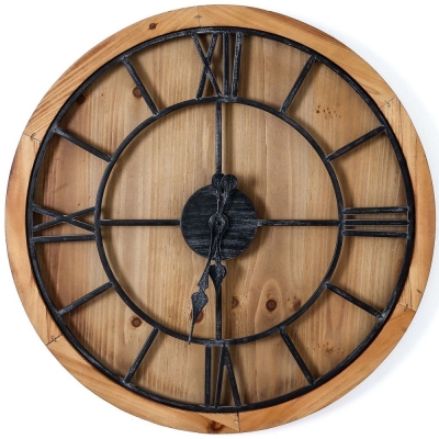 Hill Interiors Williston Large Wooden Wall Clock 90cm X 90cm