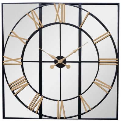 Hill Interiors Brooklyn Black And Gold Wall Clock 113cm X 113cm