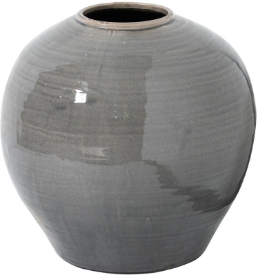 Product photograph of Hill Interior Garda Grey Glazed Regola Vase from Choice Furniture Superstore