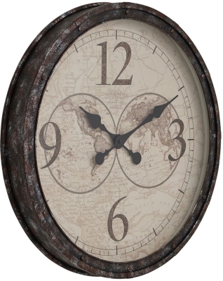 Product photograph of Hill Interiors Jensen Rustic World Wall Clock Clock from Choice Furniture Superstore