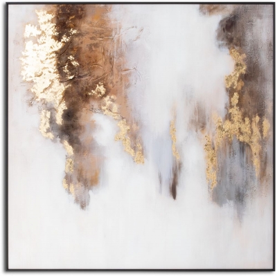 Hill Interiors Metallic Soft Abstract Glass Image In Gold Frame