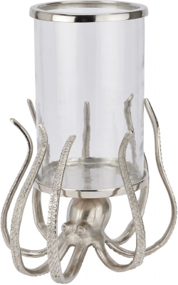 Product photograph of Large Silver Octopus Candle Hurricane Lantern from Choice Furniture Superstore