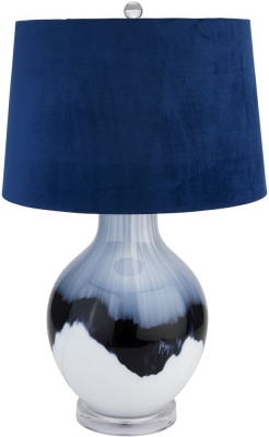 Product photograph of Ice Shadows Table Lamp With Navy Blue Lampshade from Choice Furniture Superstore