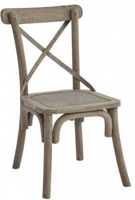 Product photograph of 2 X Copgrove Wooden Cross Back Rush Seat Dining Chair from Choice Furniture Superstore