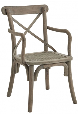 Hill Interiors Copgrove Wooden Cross Back Carver Rush Seat Dining Chair (Sold in Pairs)