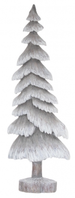 Hill Interior Carved Wood Effect Grey Tall Snowy Tree