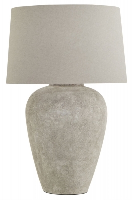 Product photograph of Hill Interiors Athena Aged Stone Tall Table Lamp With Linen Shade from Choice Furniture Superstore