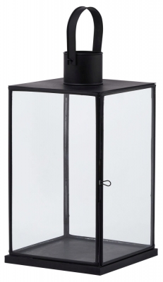 Product photograph of Flat Top Small Black Lantern from Choice Furniture Superstore