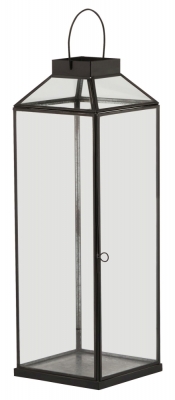 Glass Top Large Black Lantern