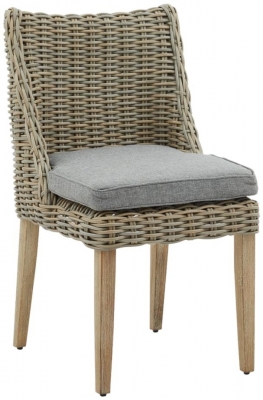 Product photograph of Capri Rattan Outdoor Round Dining Chair Sold In Pairs from Choice Furniture Superstore