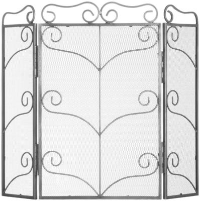 Product photograph of Antique Silver Steel Large Heavy Firescreen from Choice Furniture Superstore