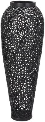 Product photograph of Black Aluminium Cast Lattice Large Vase from Choice Furniture Superstore