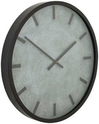 Hill Interiors Black Metal Concrete Effect Station Clock 50cm X 50cm