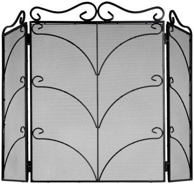 Product photograph of Black Metal Heavy Large Ornate Firescreen from Choice Furniture Superstore