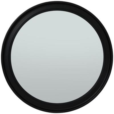 Hill Interiors Black Mirrored Glass Round Framed Large Mirror