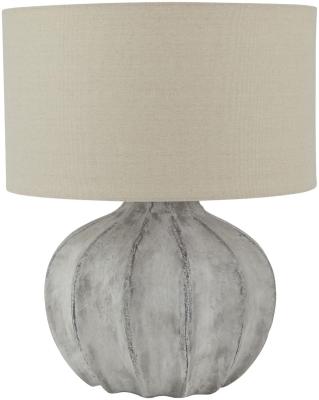 Product photograph of Feltham Stone Ceramic Flute Lamp from Choice Furniture Superstore