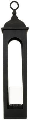 Hill Interiors Farrah Collection Black Aluminium Cast Tall Loop Top Lantern