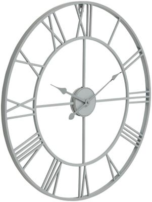 Hill Interiors Grey Metal Skeleton Wall Clock 70cm X 70cm