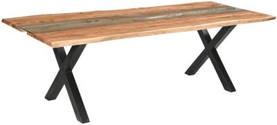 Hill Interiors Live Edge Acacia Wood River Dining Table 8 Seater