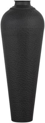 Hill Interiors Matt Black Metal Medium Hammered Vase With Lid