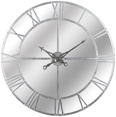 Hill Interiors Silver Foil Mirrored Glass Large Wall Clock 105cm X 105cm