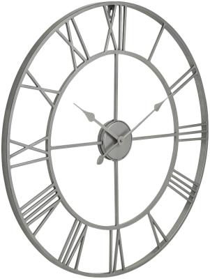 Hill Interiors Silver Metal Skeleton Wall Clock 70cm X 70cm