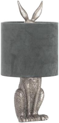 Hill Interiors Silver Resin Hare Table Lamp With Velvet Shade