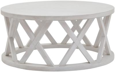 Hill Interiors Stamford Plank White Round Coffee Table