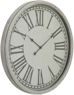 Hill Interiors White Metal Embossed Wall Clock 80cm X 80cm