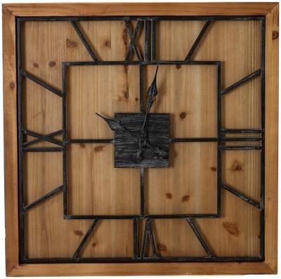 Hill Interiors Williston Square Wooden Wall Clock 90cm X 90cm