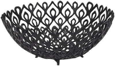 Hill Interiors Black Aluminium Cast Large Lattice Bowl