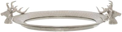 Product photograph of Mirrored Large Tray With Stag Heads from Choice Furniture Superstore