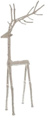 Product photograph of Silver Metal Large Standing Stag Ornament from Choice Furniture Superstore