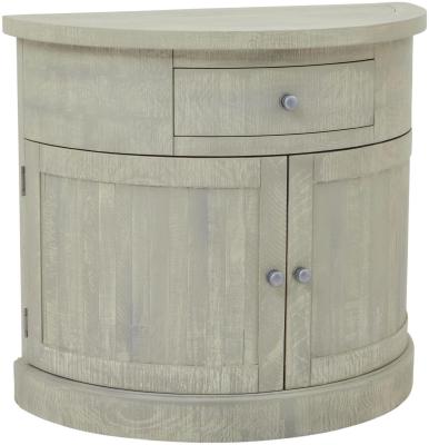 Product photograph of Saltaire Grey Half Moon 2 Door 1 Drawer Cupboard from Choice Furniture Superstore
