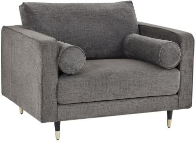 Product photograph of Harrison Fabric Grey Armchair from Choice Furniture Superstore