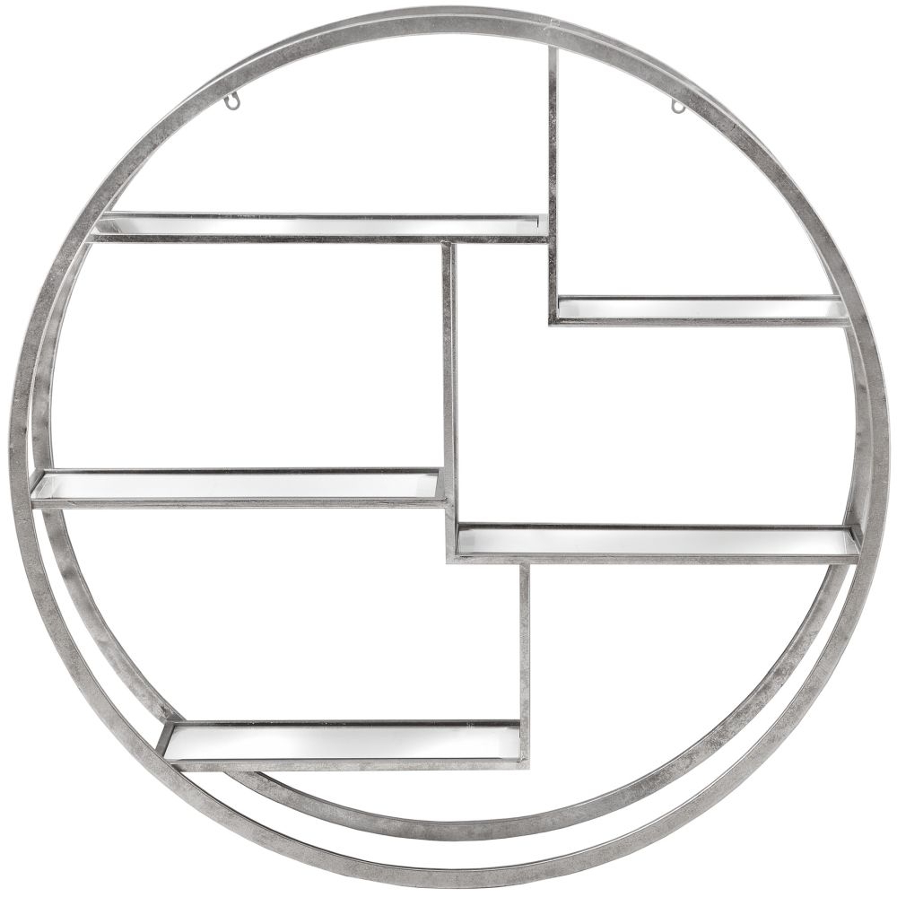 Circular Silver Wall Hanging Large Multi Shelf