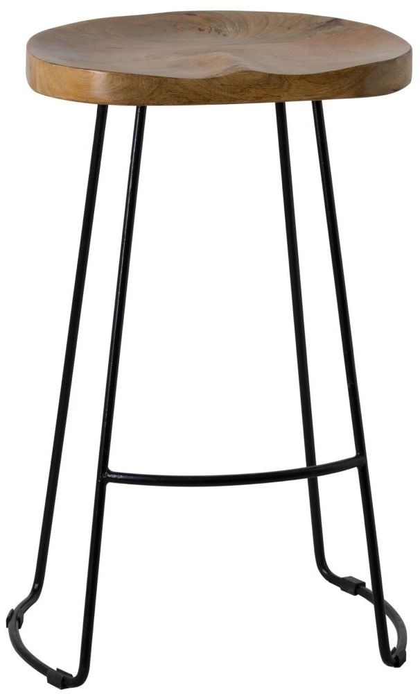 Franklin Hardwood Shaped Bar Stool (Sold in Pairs)