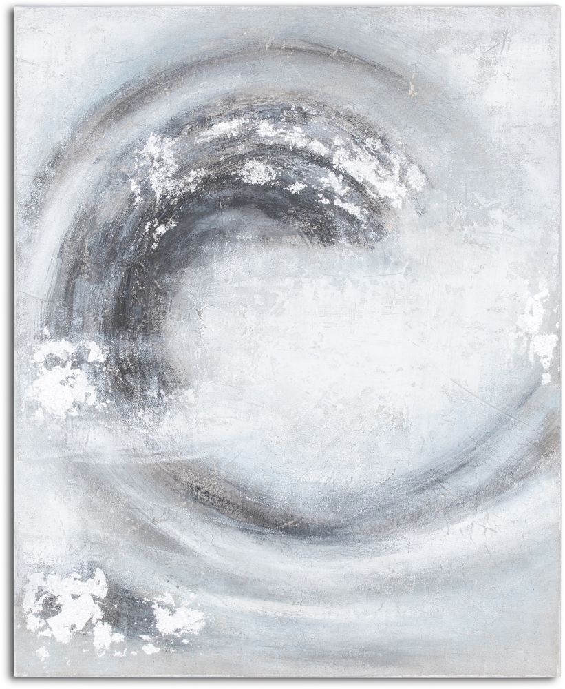 Sierra Silver And Grey Hand Painted Canvas
