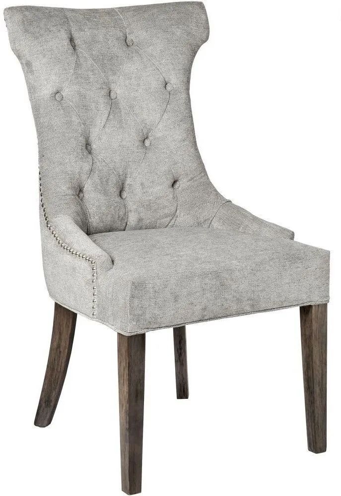 Clearance - Hill Interiors Silver High Wing Dining Chair with Ring Pull (Sold in Pairs) - FS155