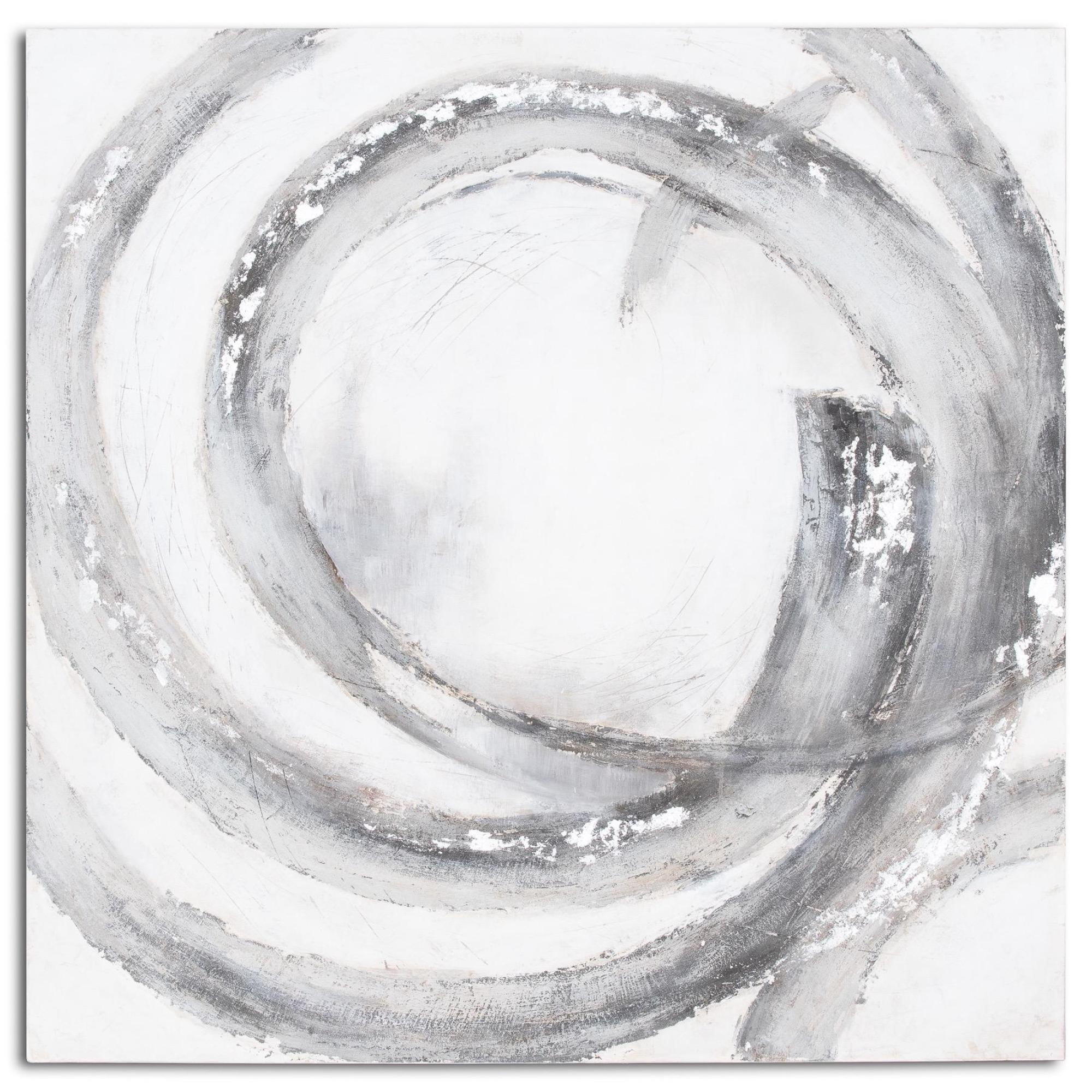 Galaxy Silver and Grey Canvas Hand Painted