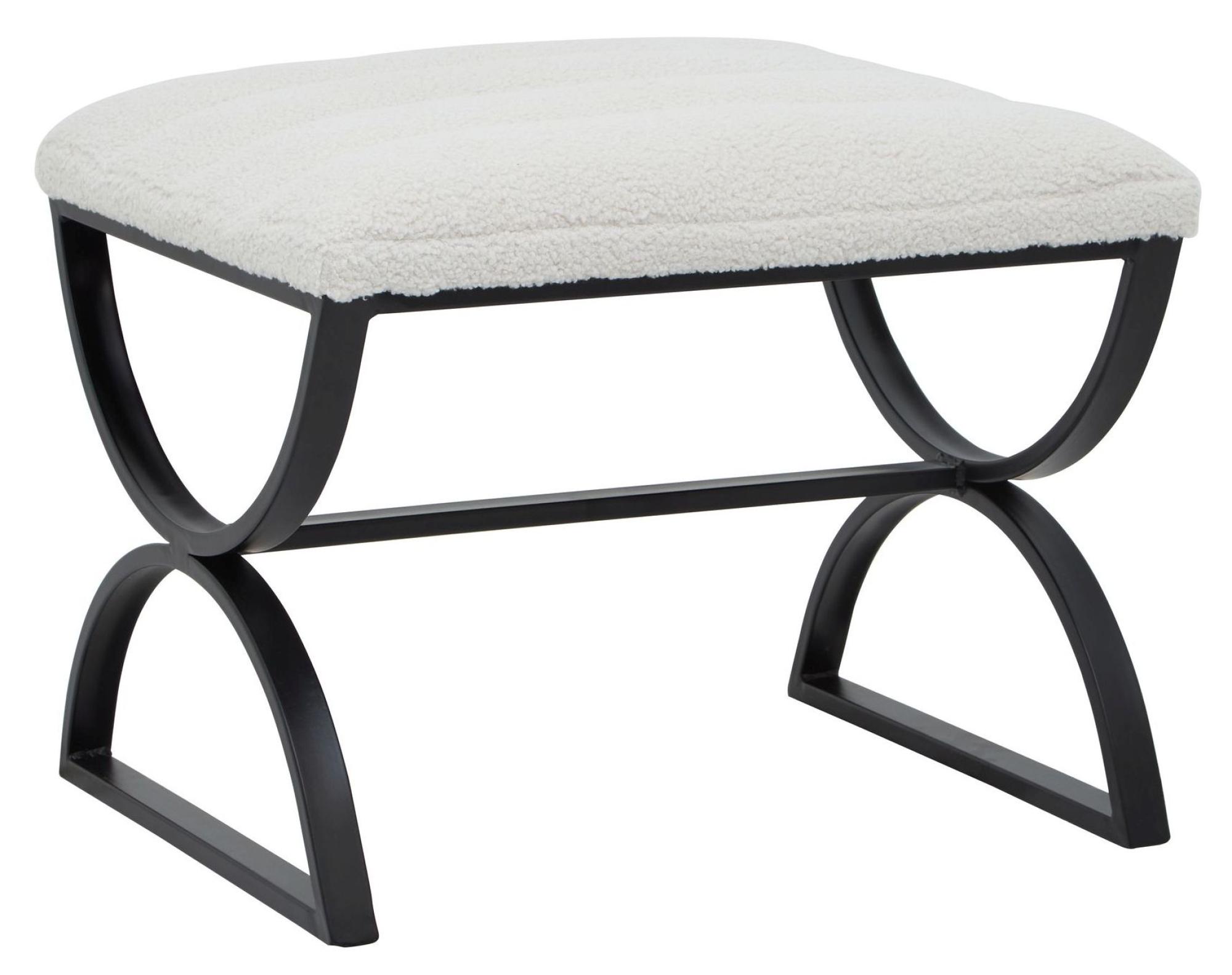 Ribbed Boucle Footstool