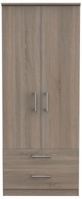 Product photograph of Devon Darkolino 2 Door 2 Drawer Wardrobe from Choice Furniture Superstore