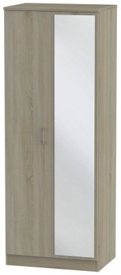 Product photograph of Devon Darkolino 2 Door Tall Mirror Wardrobe from Choice Furniture Superstore