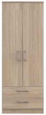 Product photograph of Devon 2 Door 2 Drawer Tall Wardrobe from Choice Furniture Superstore